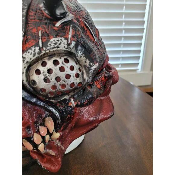 Halloween Vintage Rubber Red Devil w/Horns Vintage Mask Costume Mask - Picture 5 of 10